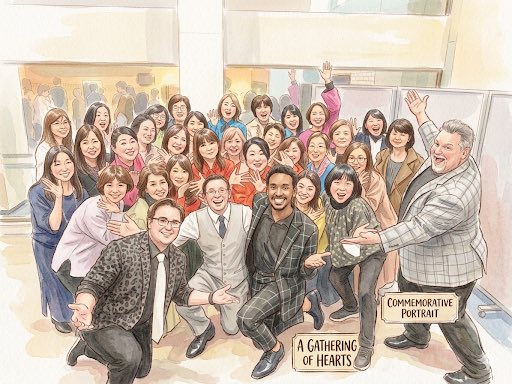 BBScircle's tweet photo. 本日は東京バーバーズショーにお邪魔しました！
Three and a half menの皆さんとThe Harmonixでの記念写真を、今日習得したAI画像処理してみました！(帰っちゃった人ごめん)

いや〜世界最高峰は最高でした。 https://t.co/6gcOPyuVzl