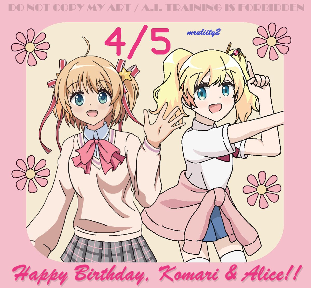mruliity2's tweet photo. Still a Throwback Crossover Drawing(from 2024) but still very Cute❤️
Happy Early Birthday!!🎉🎂
#Throwback #Crossover
#神北小毬生誕祭 #HBDkey
#神北小毬生誕祭2026
#アリス・カータレット生誕祭
#アリス・カータレット生誕祭2026
#litbus #リトルバスターズ
#kinmosa #きんいろモザイク https://t.co/N8LaAnoAZq