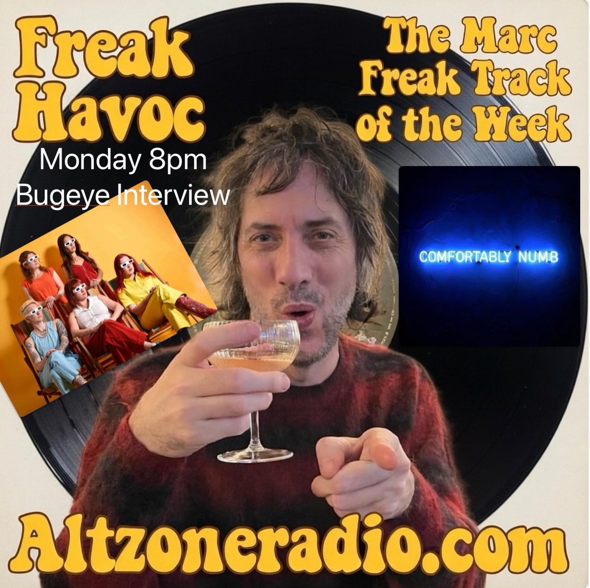 AltzoneRadio's tweet photo. And it’s time to announce this week’s Marc Freak track of the week! And it’s Comfortably Numb by Bugeye. And you’ll never guess what? By pure coincidence Angela from the band is also a guest on the Freak Havoc show this week (Monday 8pm uk time), #bugeye https://t.co/lo1G8BXKbP https://t.co/hIBlE8cHPm