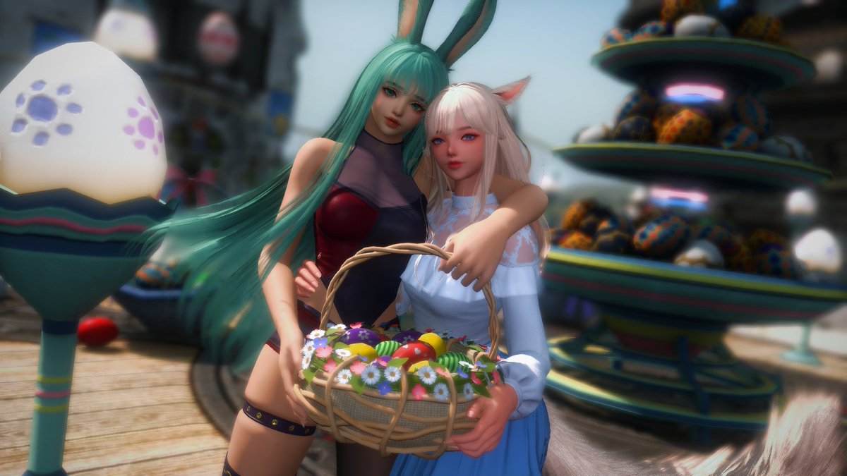 KittyMaveth's tweet photo. Happy Easter weekend~ Found myself an Easter bun (New OC :3) to help me hunt eggs! Is it cheating to have an Easter bun help you find eggs? Maybe :3

#GPOSERS #GPOSER #EorzeaPhotos #FFXIVSnaps #FFXIVSCreenshots #FF14SS #FFXIVGposers #Miqote #Viera https://t.co/o7MIEV1edH