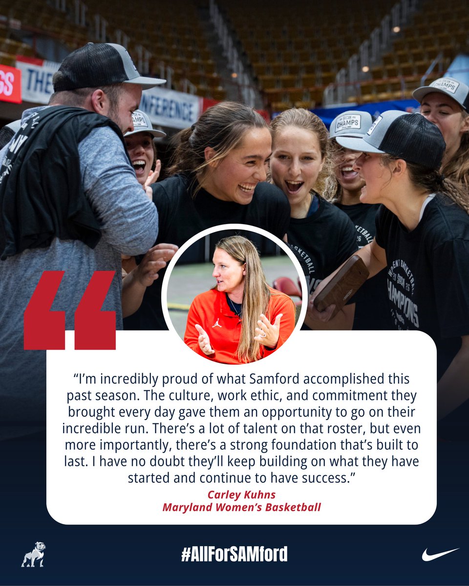 SamfordWBB's tweet photo. “The culture, work ethic and commitment they brought every day gave them an opportunity to go on their incredible run.” - @CoachKuhns 🗣️

#AllForSAMford https://t.co/23ooIPZbig