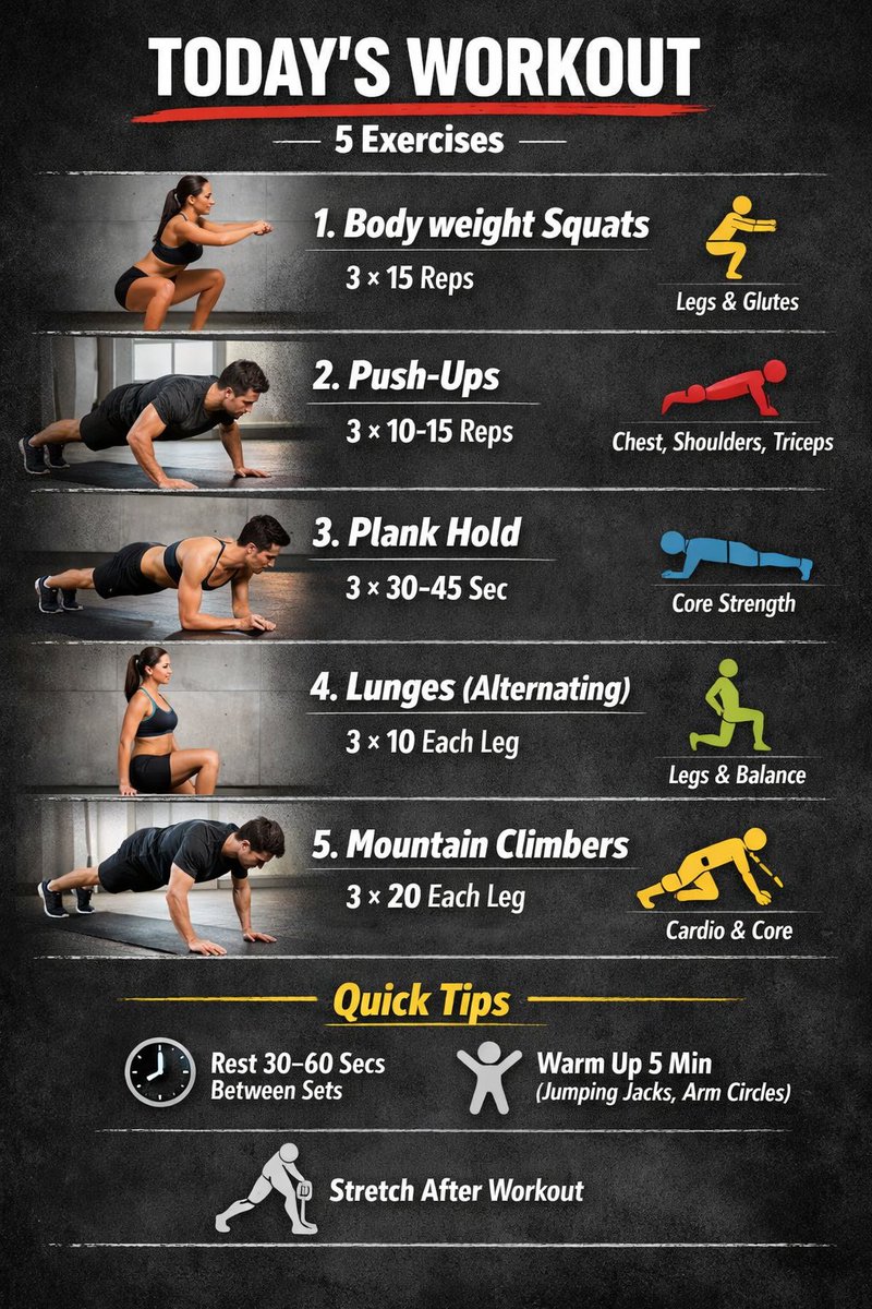 abradomine's tweet image. Full-body. Upper. Lower. Core.
Different focus. Same mission:
discipline, strength, consistency.
No shortcuts. No excuses. Just work. 
#fblifestyle #workoutroutine