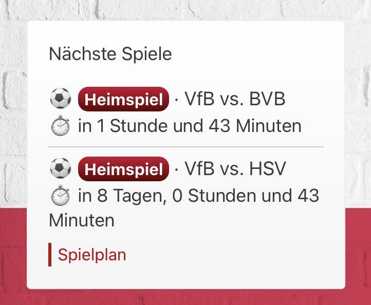Brustring_Forum's tweet photo. Alle #VfB-Spiele im Blick. Neue Anzeige der anstehenden Partien. ⏳Countdowns im Brustring-Forum: https://t.co/KoUrilSBVR