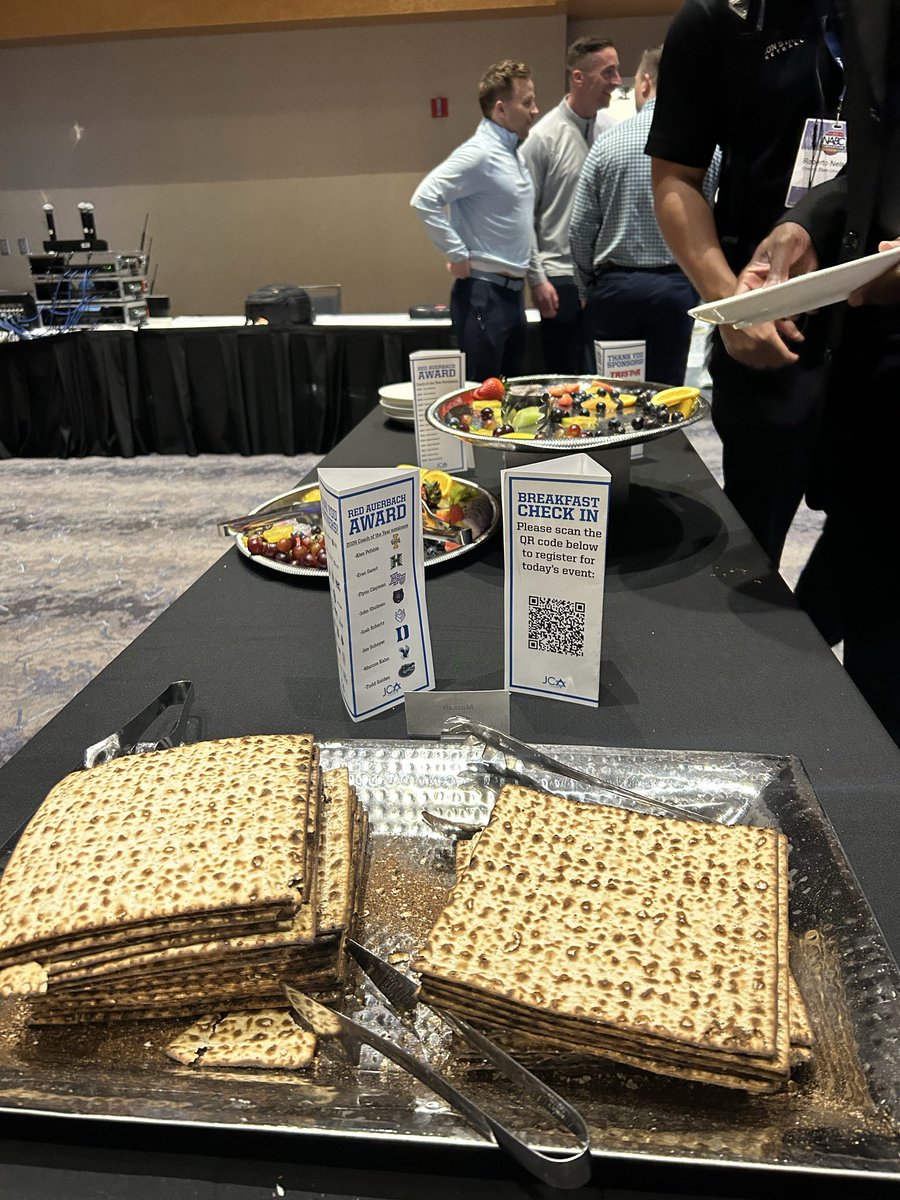 One of my favorite events at the Final Four: the annual <a href="/JewishCoaches/">Jewish Coaches Association</a> breakfast. Started by Bruce Pearl and others more than 25 years ago. It’s grown to more than 250 people from just a few.