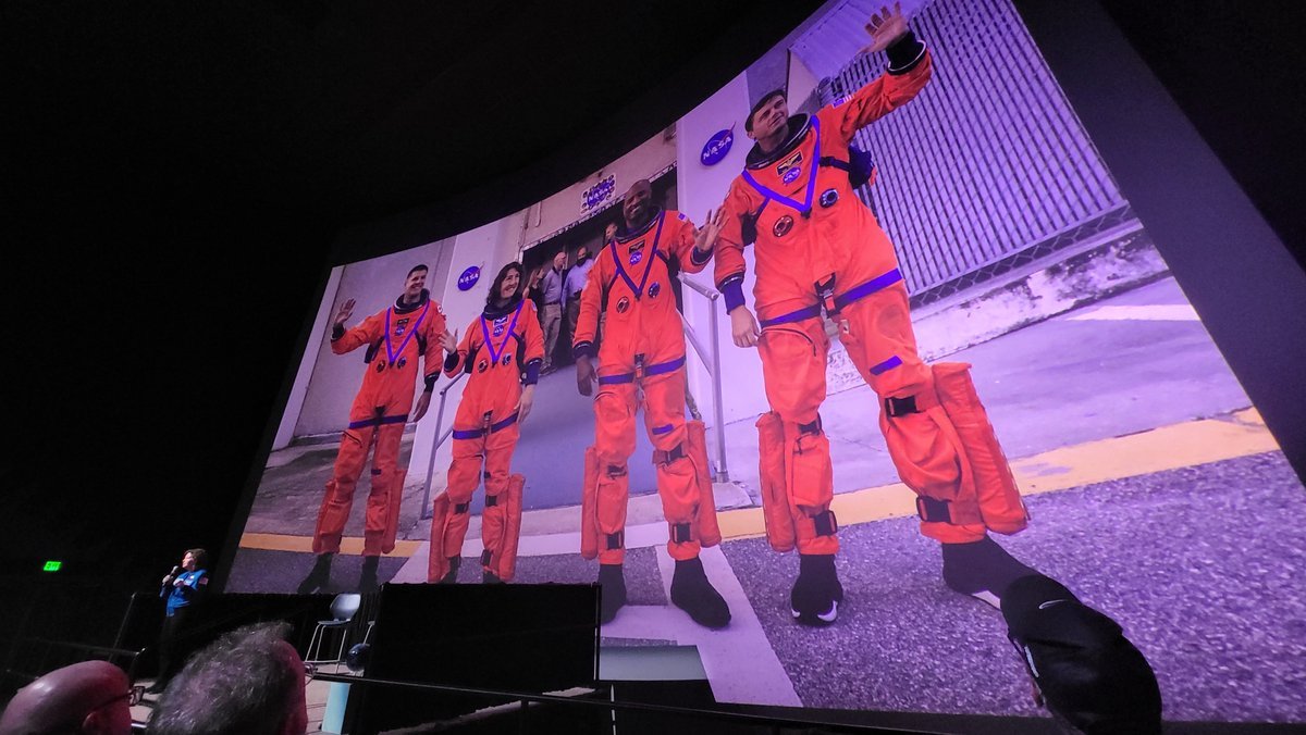 brookeofstars's tweet photo. Last night was amazing. So many space people gathered for Yuri's Night while four people were flying toward the MOON. You could feel the energy. 
Great speakers, music, stargazing, spacecraft, and space friends. 
Then add hanging out to almost 2 a.m. at Space Bar to watch an Atlas V take off. 🚀
So glad to see so many space friends and finally meet many of you in person. The space community is the best. ❤️