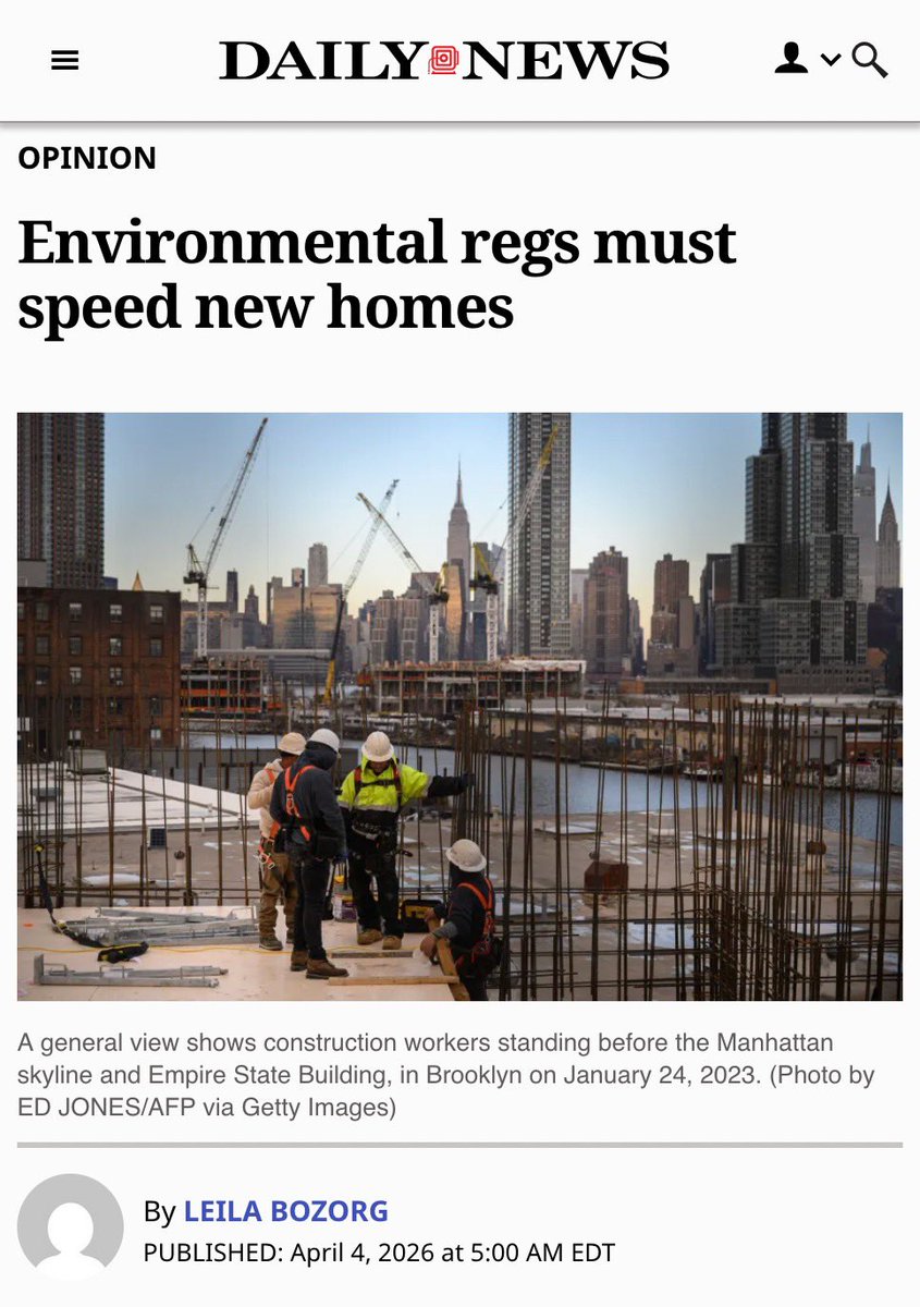 DMLeilaBozorg's tweet photo. To deliver a more affordable city at the speed that New Yorkers deserve, we must bring our environmental review regulations into the 21st century. 

Albany can, and must, deliver this important change as a part of the state budget. https://t.co/yPTxUbEGMx