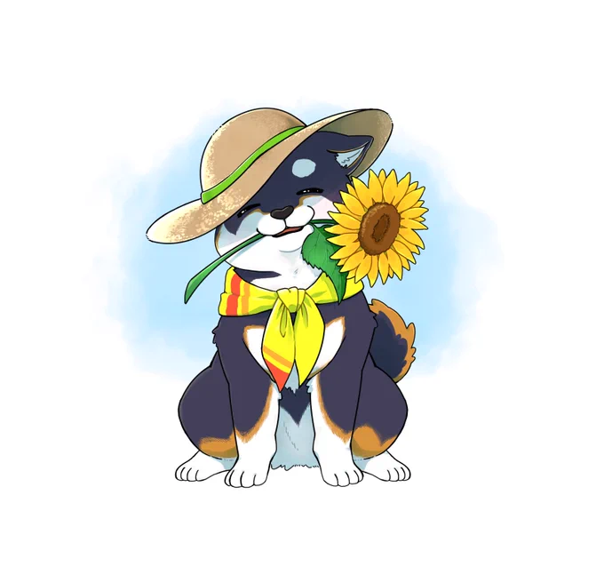【にじそ進捗】 先走りすぎて描いたしばさんが好きすぎたのでシールにしました。 そちらもにじそに持っていきます。クリア素材です。