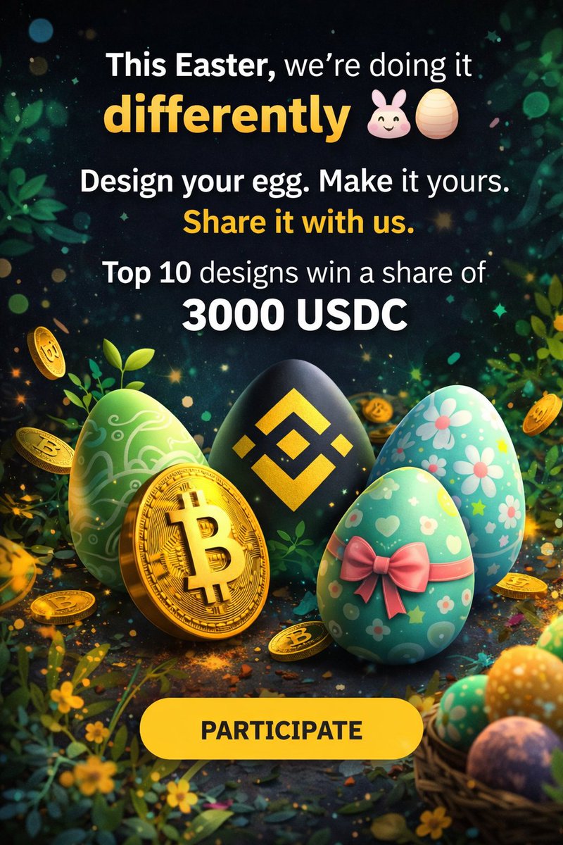 MugeesRock's tweet photo. @binance 🐰🥚 BINANCE EASTER EVENT LIVE 🚀

👉 Follow @binance + Repost  
👉 Design your egg 🎨  
👉 Post with #BinanceEaster  

🎁 Top 10 designs win a share of 3000 USDC  

🔥 Let’s see your creativity!

Are you joining? 👇  

#Binance #Crypto #BinanceSquare #EasterEvent #USDC https://t.co/88Lz8WTqP5