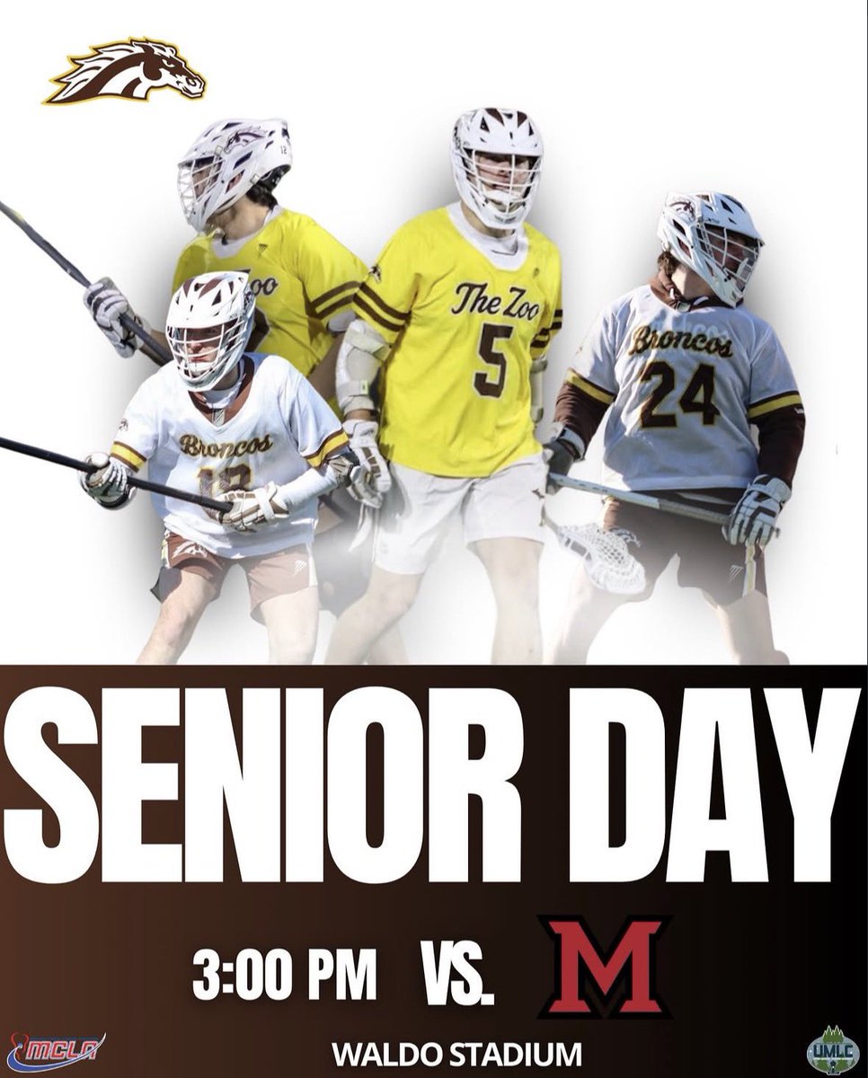 WmuLacrosse's tweet photo. Senior Day. 
Community Involvement. 
This is what it’s all about. 
3:00 PM | vs Miami OH | Waldo Stadium
- 
Stream on your YouTube: https://t.co/Ik3oQ3oSwH
#GoBroncos @MCLA @UMLClax https://t.co/wD956Degls