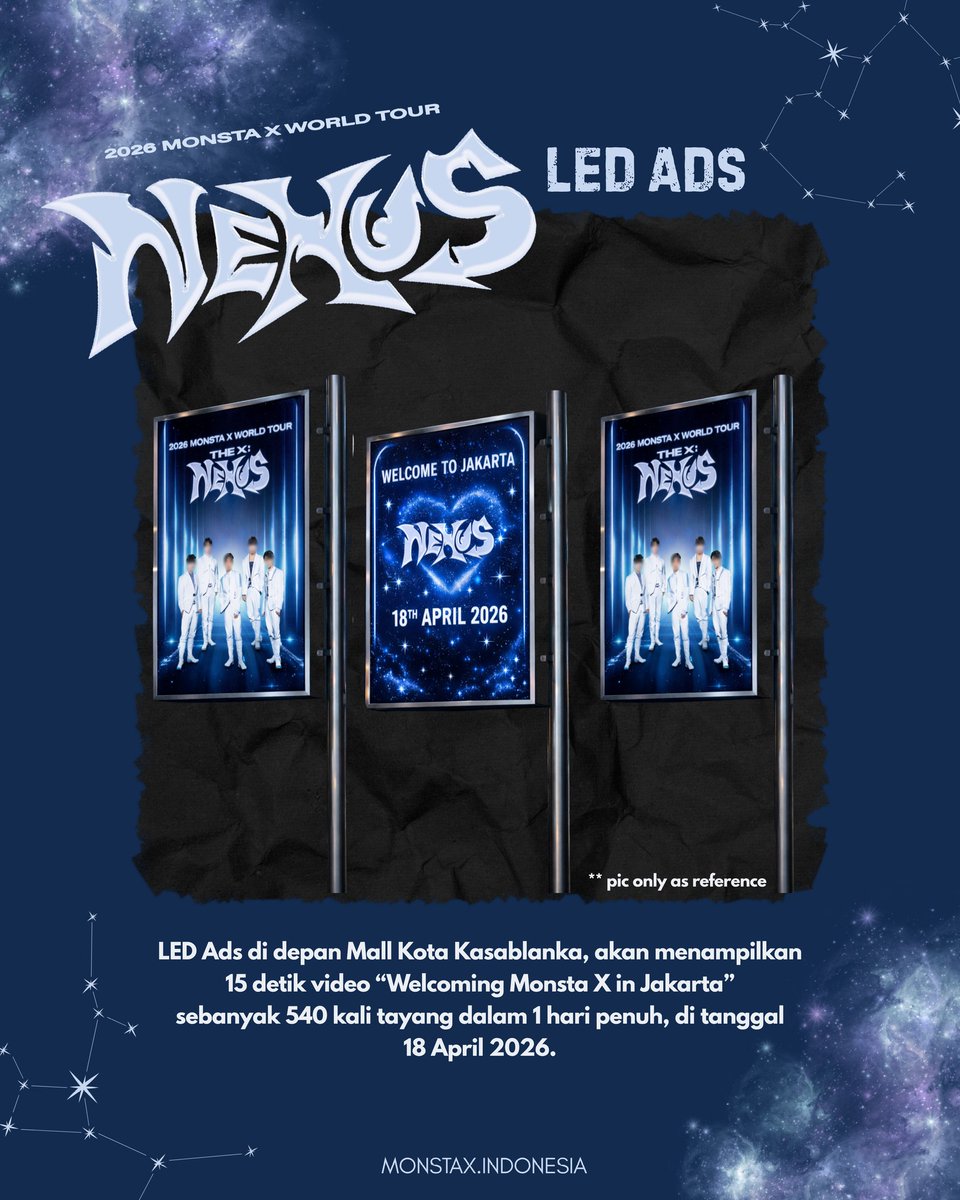 Additional Project ✨️

1. Cafe Event 

2. Led Ads

3. Noraebang : 04 April at Lotte.

#BeyondDistanceForMX
#MONSTAXReturnsJakarta
#MONSTAX_THEX_NEXUS_JKT