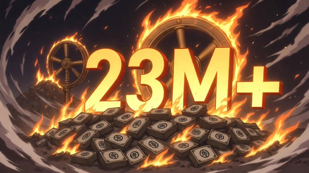 under the jutsu supply keeps dying  
23M+ already burned  
every trade = more ash  
the flywheel spins itself  
no one gets special treatment  
everyone equally closer to zero supply  

OG Naruto.