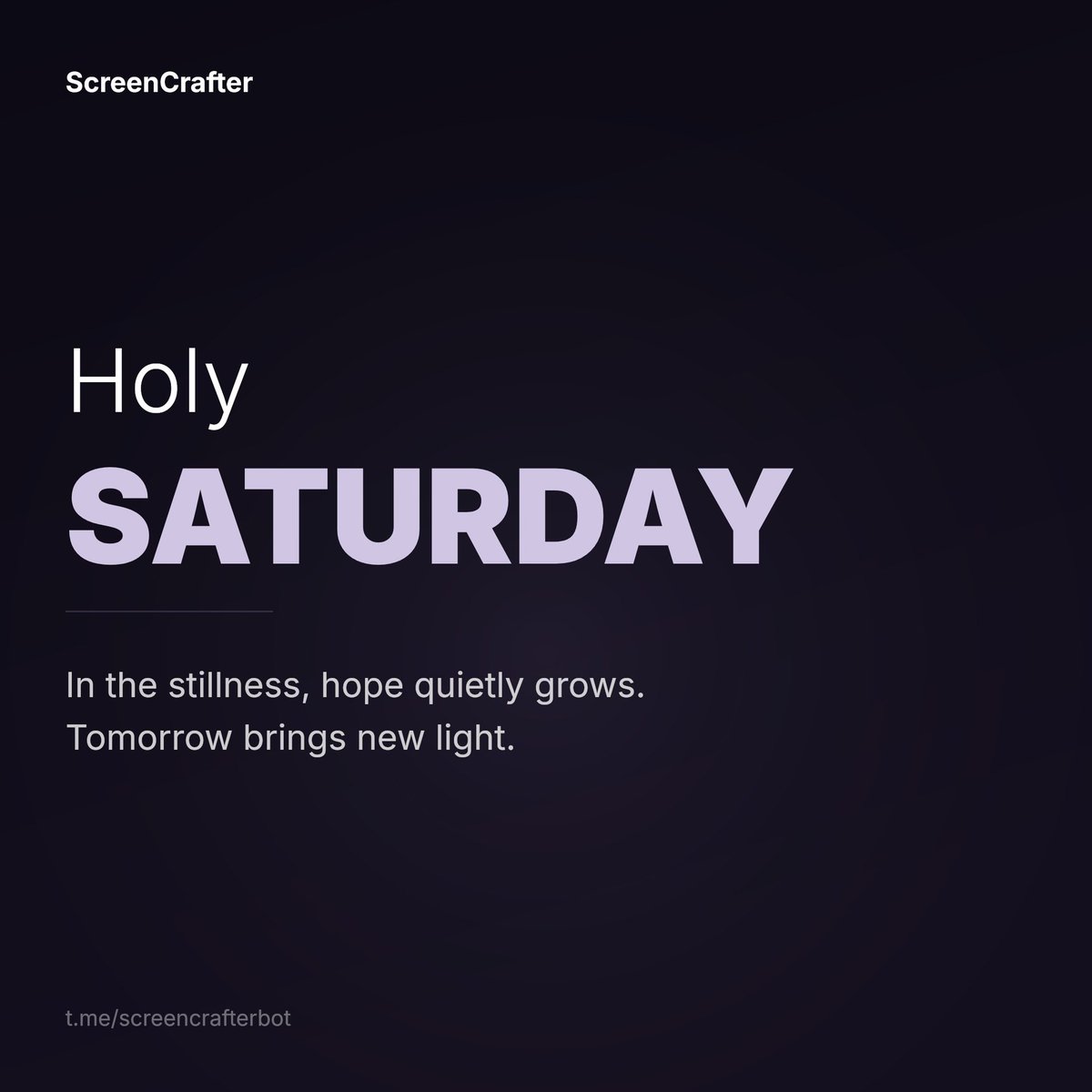screen_crafter's tweet photo. 🕊️ Holy SATURDAY

In the stillness, hope quietly grows. Tomorrow brings new light.

created via ~ https://t.co/hSKRF7nSLk https://t.co/VPgudC2m2A