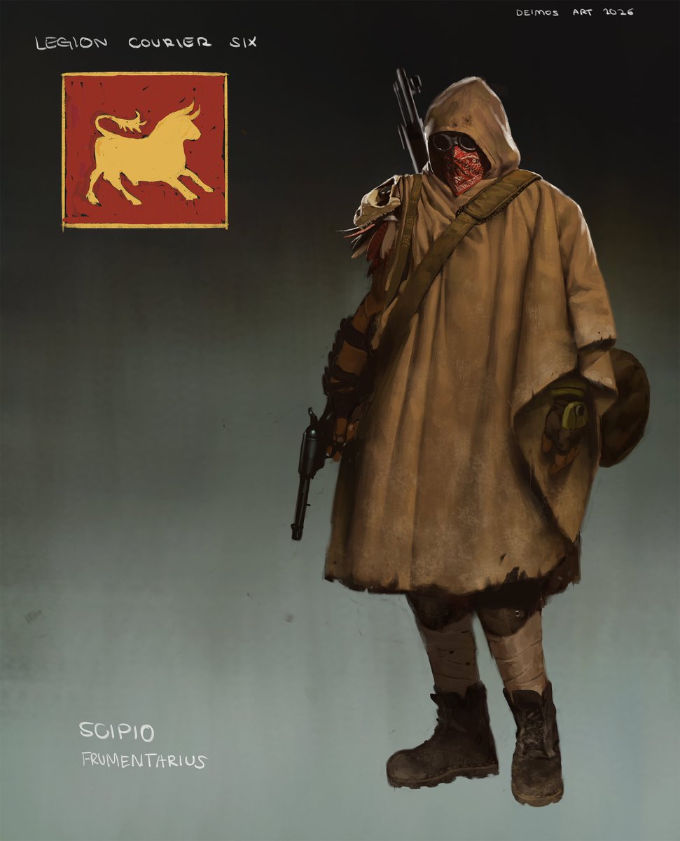 _deimos_art's tweet photo. wandering version, with his poncho down, front and back. would also like to announce the release of the 2281 overture desk mat :)

https://t.co/MJJ76PpEnW https://t.co/X3LPuChomQ