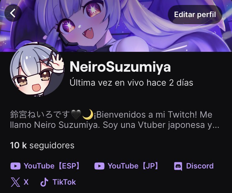 NeiroSuzumiya's tweet photo. Llegamos a 10k seguidores en Twitch!
Muchas gracias por todo 😈🖤🖤 https://t.co/f01U6MwXfX