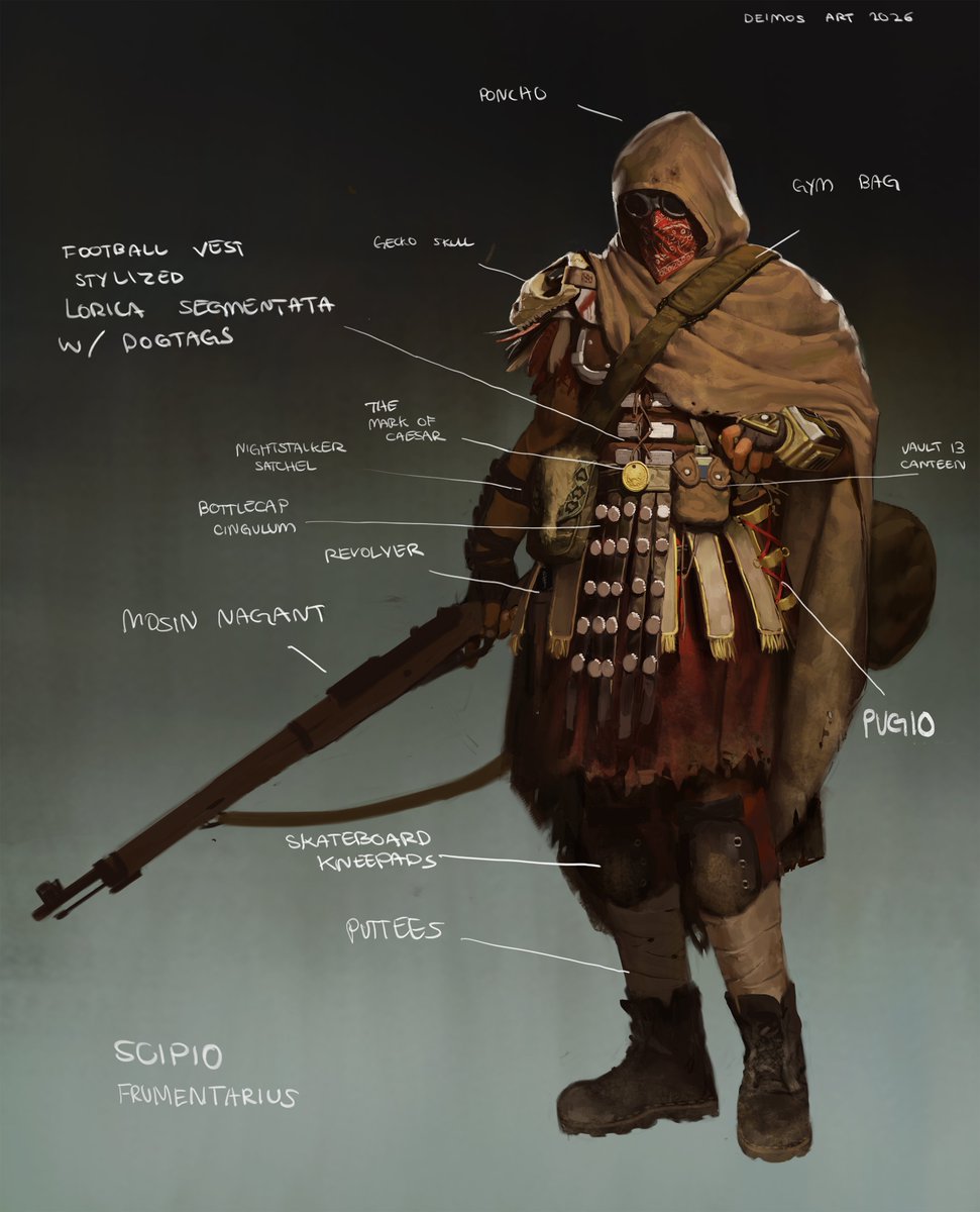 _deimos_art's tweet photo. wandering version, with his poncho down, front and back. would also like to announce the release of the 2281 overture desk mat :)

https://t.co/MJJ76PpEnW https://t.co/X3LPuChomQ
