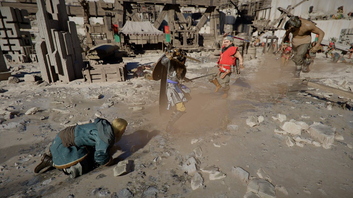 採掘場かな？ずっと敵が襲ってきてほぼカンフー映画だった
 #紅の砂漠