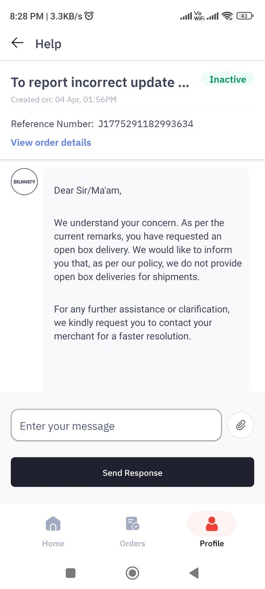 sadiqzaidi_'s tweet photo. @amazon @AmazonHelp @amazonIN  
This is the response of @delhivery @help_delhivery for your open box delivery. What to say now. Any answers for the pathetic service of you both. @jagograhakjago please look into this. https://t.co/LzhwEjQ4PC
