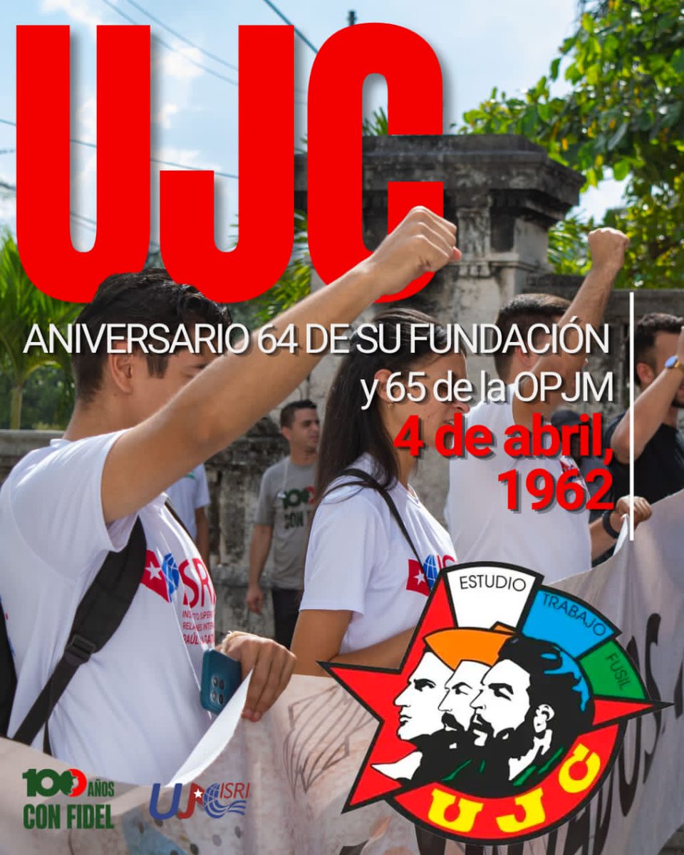 ISRICuba's tweet photo. #UnSigloDeFidel: una juventud que hace historia.

Hoy, 4 de abril, celebramos un aniversario más de la @UJCdeCuba y la @OPJMCuba y como cada día la juventud cubana demuestra que no hay amenaza ni presión capaz de doblegar su espíritu.

#UnaJuventudQueHaceHistoria
#ISRI45 https://t.co/Q7RxnDdr1g