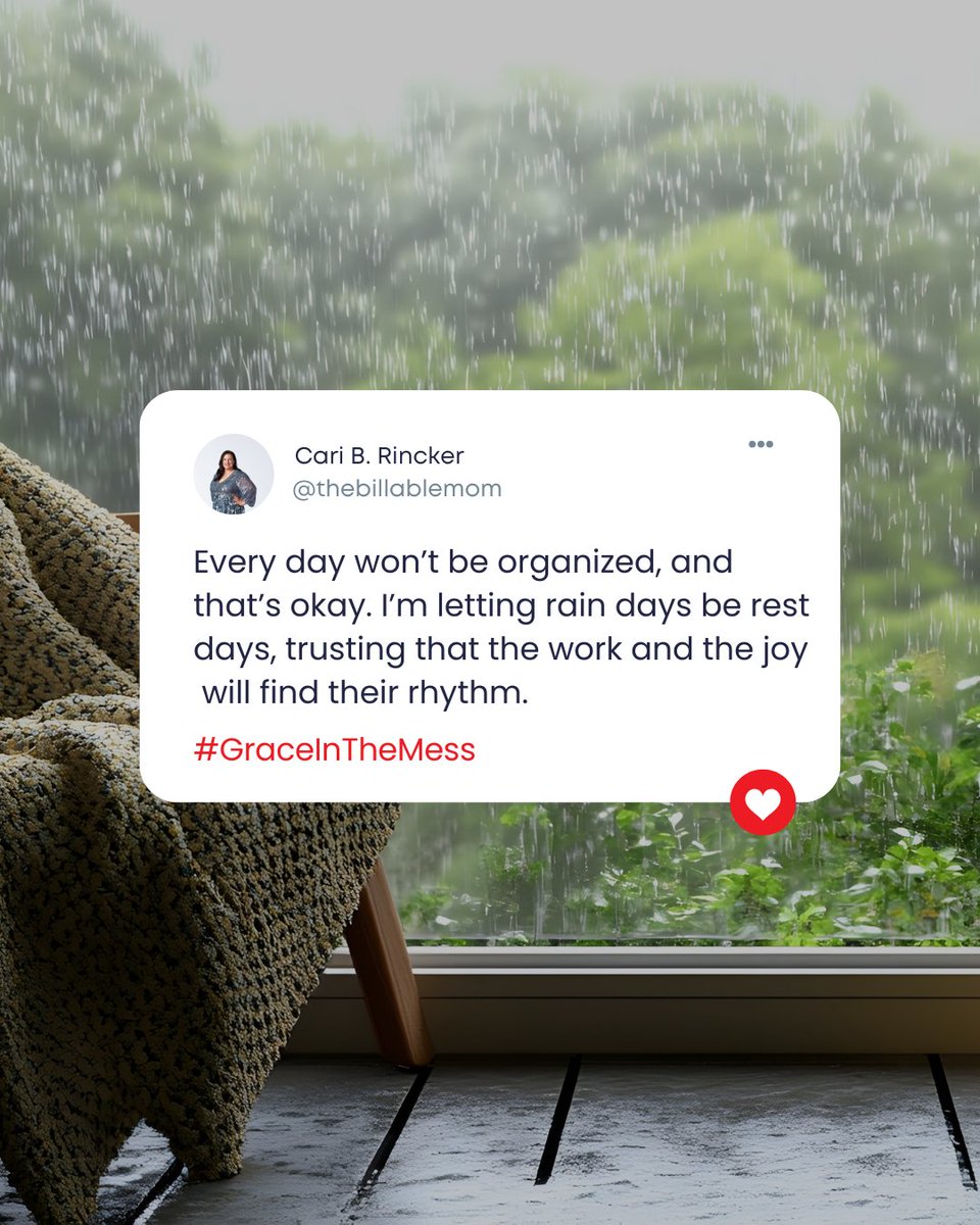 🌧️ Rainy days = permission to pause. Rest is productive, and joy always finds its way back.

💬 What’s your favorite rainy‑day ritual?

#TheBillableMom #GraceInTheMess #SlowAndSteady