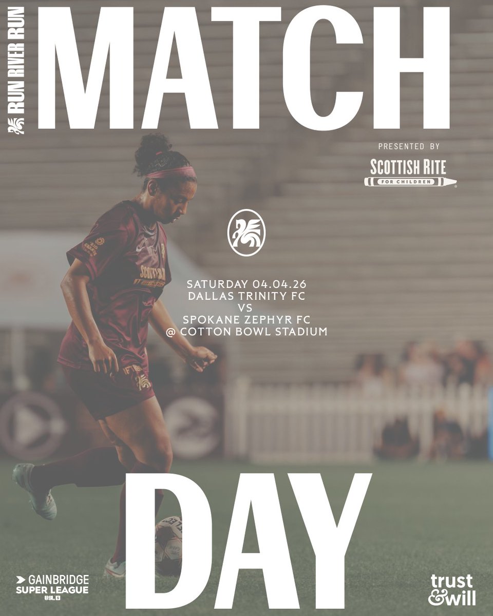 dallastrinityfc's tweet photo. Rain check? Never.

📍 Cotton Bowl Stadium
🕟 2:30PM PDT / 4:30PM CDT
📺 @peacock @wfaa (KFAA &amp; WFAA+)
🎧 @tudn_radio
🆚 @spokanezephyrfc https://t.co/MBYuWtdPEp