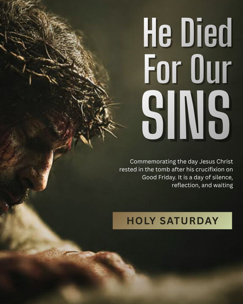 TheYesRealtor's tweet photo. ✨ Holy Saturday ✨

A quiet day of reflection, hope, and anticipation. Today reminds us that even in stillness, something greater is unfolding.

May this day bring you peace, patience, and a renewed sense of faith as we look forward to new beginnings. https://t.co/GgAAuODAl1