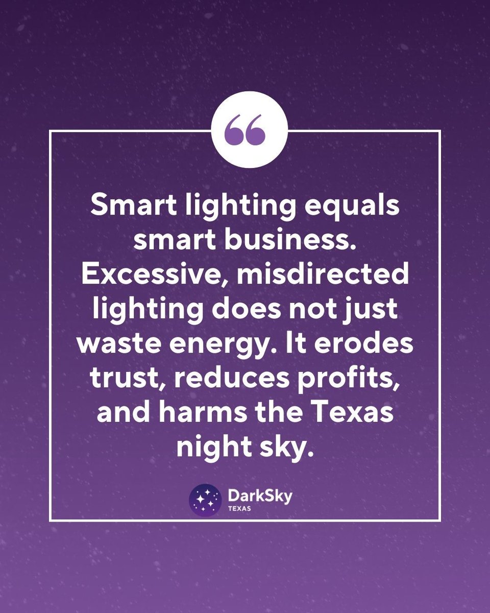 darkskytexas's tweet image. Businesses are losing money to light they don’t even use.

One-third of outdoor lighting is wasted.

That’s profit… disappearing into the sky.

Learn how to fix it ➡️ darkskytexas.org/light-pollutio…

#EnergyWaste #DarkSkyMovement #SmartBusiness #LightPollution #DarkSkyTexas