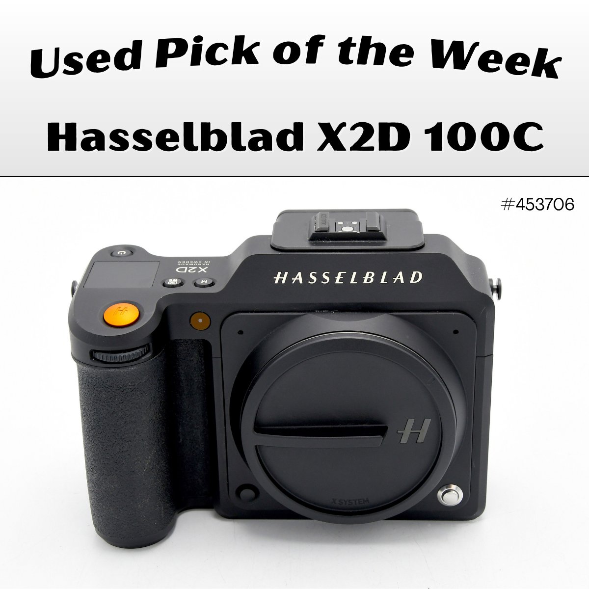 This week, we're featuring a Hasselblad X2D 100C medium format mirrorless camera in excellent condition for $3,999.99. 

With its 100-megapixel back-side illuminated (BSI) CMOS sensor and a native ISO of 64, the X2D 100C captures vibrant colors and stunning details in every shot.