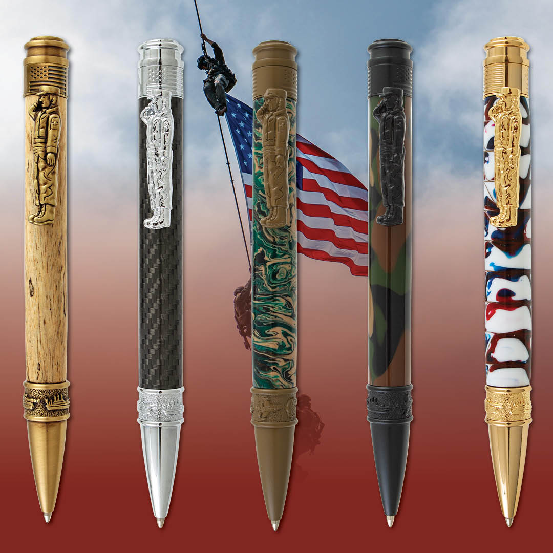 Precision meets patriotism 🇺🇸 Military pen kits are NOW AVAILABLE! Perfect for pen turners ready to craft something meaningful. Don’t wait—stock up now! ✍️

wt.gs/military
 #PenKits #PatrioticCrafts
