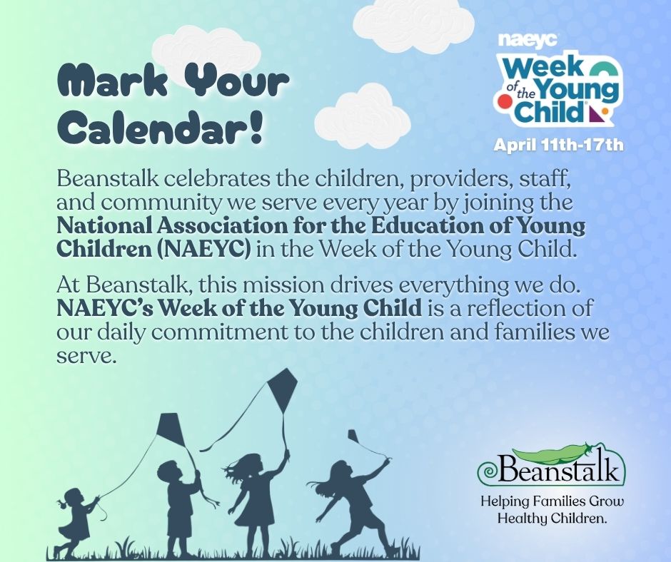 bjjccbeanstalk's tweet image. It's almost NAEYC's Week of the Young Child! Every year Beanstalk celebrates our children, families, providers and communities working together to help children grow, learn &amp;amp; thrive!  🌟
 How will you celebrate?🥳
#WOYC26  #Beanstalk #HelpingFamiliesGrowHealthyChildren #STEAMkids