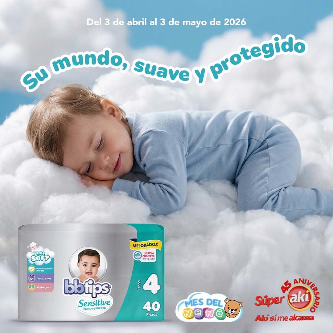 La suavidad que tu bebé merece está aquí. 👶☁️
Con bbtips Sensitive, mantén su mundo suave y protegido mientras descansa como en las nubes. ☁️✨

Encuéntralos en Súper Akí🛒