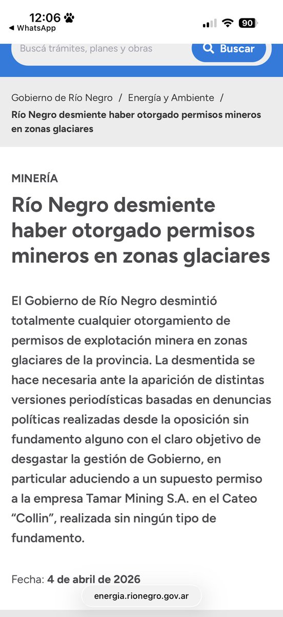 facundolopezrn's tweet photo. MIENTE, MIENTE QUE ALGO QUEDARÁ

Es falso que Río Negro haya otorgado permisos mineros en zonas glaciares.
No hubo autorización, no hubo avance y el expediente fue rechazado.

Pero el kirchnerismo sorista de Río Negro vuelve a hacer lo de siempre: mentir, confundir y generar miedo donde no hay nada. Les molesta el desarrollo energético de la provincia y buscan desacreditar inventando.

Ya que se dicen peronistas, les recuerdo una frase del propio Perón:
“el bruto siempre es peor que un malo… el malo suele tener remedio, el bruto no. He visto muchos malos que se han vuelto buenos, no he visto jamás un bruto que se haya vuelto inteligente”.

La verdad es simple: cuando no hay argumentos, inventan.
Nosotros seguimos con datos, con transparencia y con hechos, trabajando todos los días por y para los rionegrinos.
Ellos, como siempre, sin propuestas y repitiendo lo único que saben hacer: mentir.

https://t.co/OcM472I10d