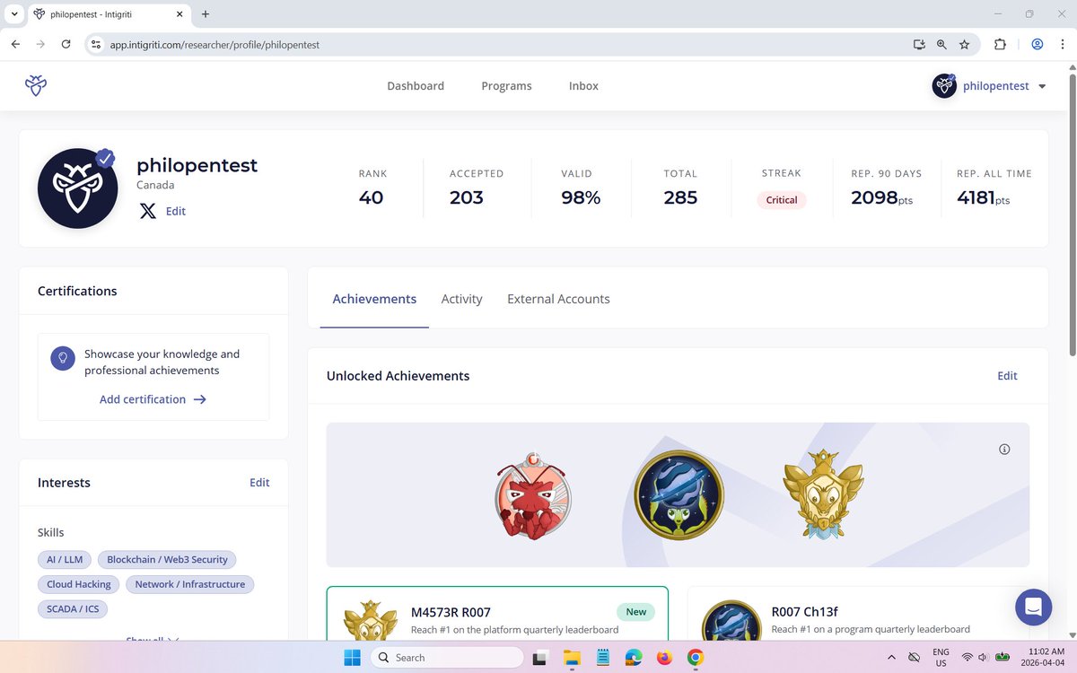 Philopentest tweet media