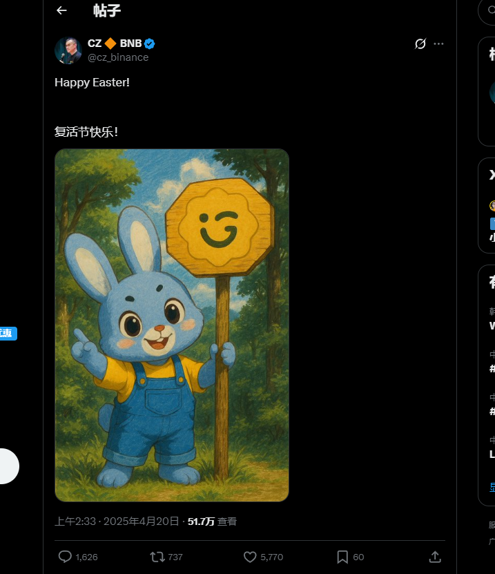 rainbow_DEV_1's tweet photo. 巧的是CZ也在复活甲发了一只兔子
这个应该是一个兔子
所以他的名字应该还是gg的吉祥物 https://t.co/XxKKjR0r0N