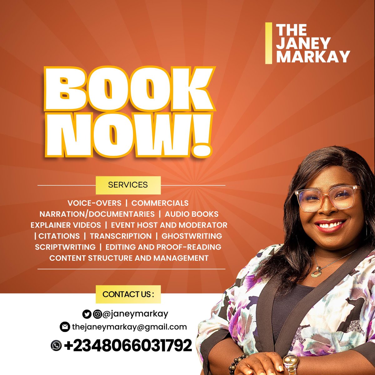 janeymarkay's tweet photo. We didn’t just create a jingle, we lent a voice to a movement shaping how Nigerians engage with Artificial Intelligence (AI). 

At The Janey Markay, we excellently and professionally amplify your messages, bringing your ideas to life with a voice that sticks! 🎙️

Let’s work! 🤝 https://t.co/j5SJk3OmN9