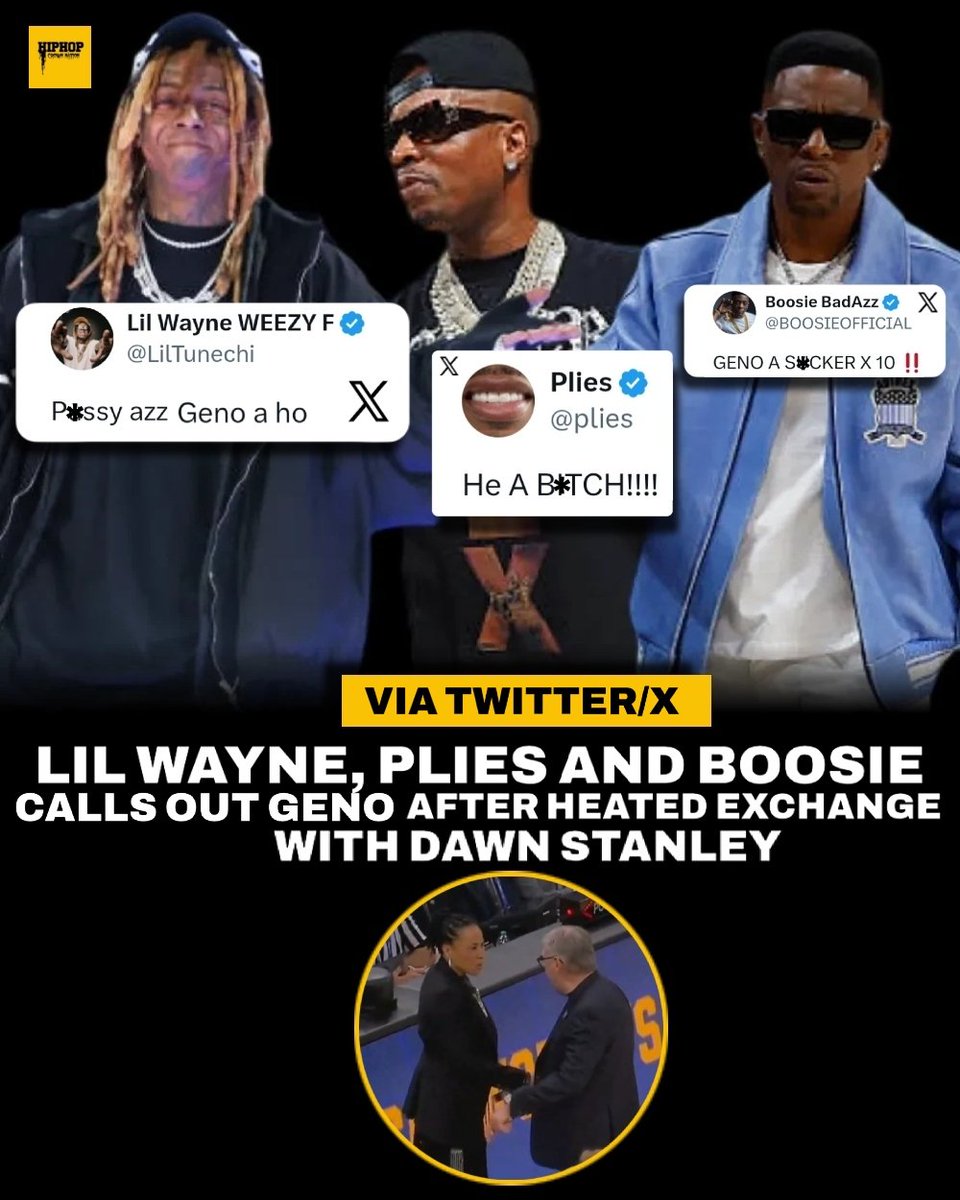 hiphopcnation's tweet image. Lil Wayne, Plies &amp;amp; Boosie calls out UConn coach Geno Auriemma over heated incident with South Carolina coach Dawn Staley! 👀

South Carolina beat UConn, 62-48, to end the Huskies' undefeated season and their chances of repeating as national champions.