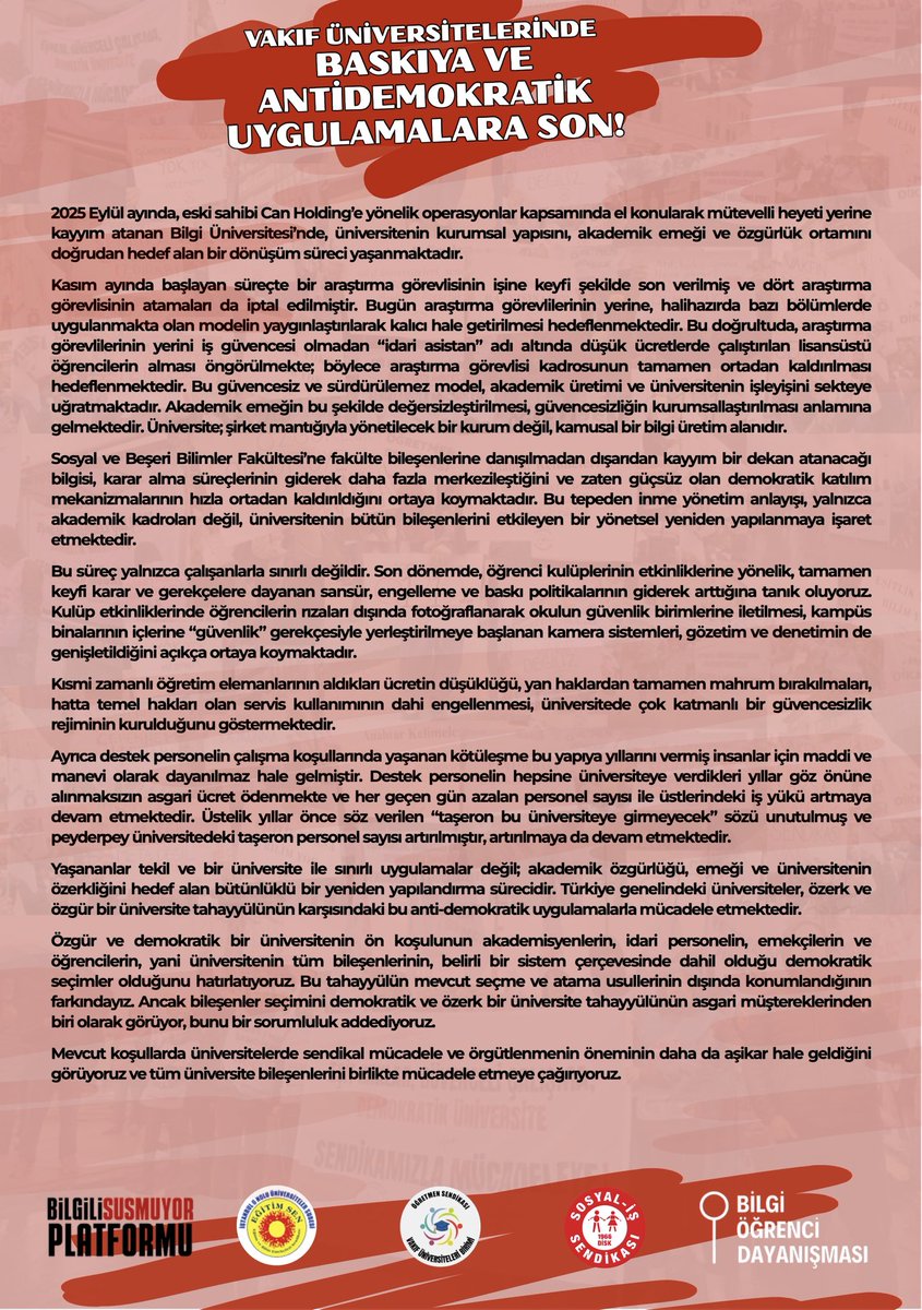 Öğretmen Sendikası | Vakıf Üniversiteleri tweet media
