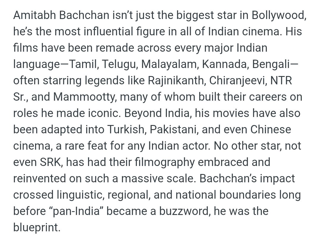 ashoksingh68's tweet image. #AmitabhBachchan the most influential actor in cinema! So many remakes were made from his films. Many filmmakers and actors are inspired by him! #bollywood #IndianCinema @SrBachchan