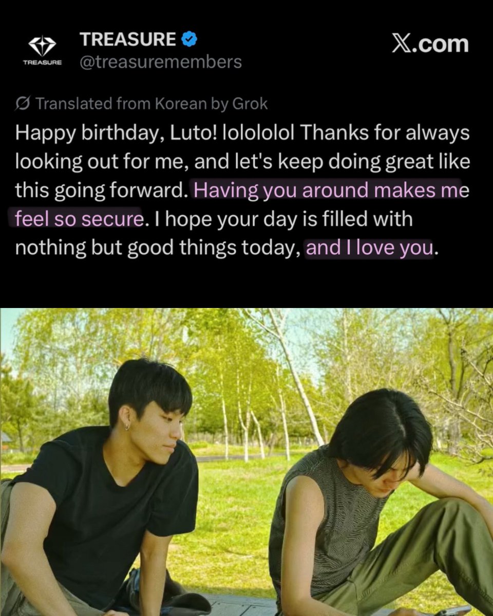 Jeongwoo to Haruto:

“Having you around makes me feel so secure.”
“and I love you.” 

MY HEART 🥹 #박정우 #하루토
