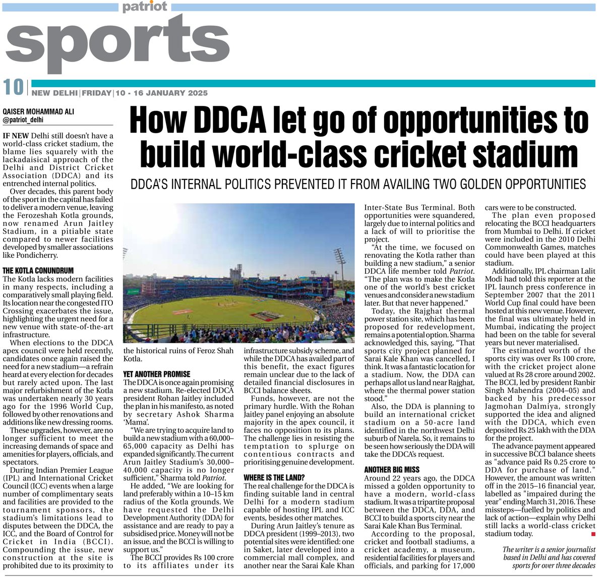 AlwaysCricket's tweet image. Agree, mostly. So far Delhi is concerned, internal politics of #DDCA, headed by Arun Jaitley (1999-2013), lost a couple of golden opportunities to build a new stadium. Read my detailed story here➡️tinyurl.com/ms4mnsb7 to know the REALITY.

#crickettwitter #IPL2026 #cricketnews