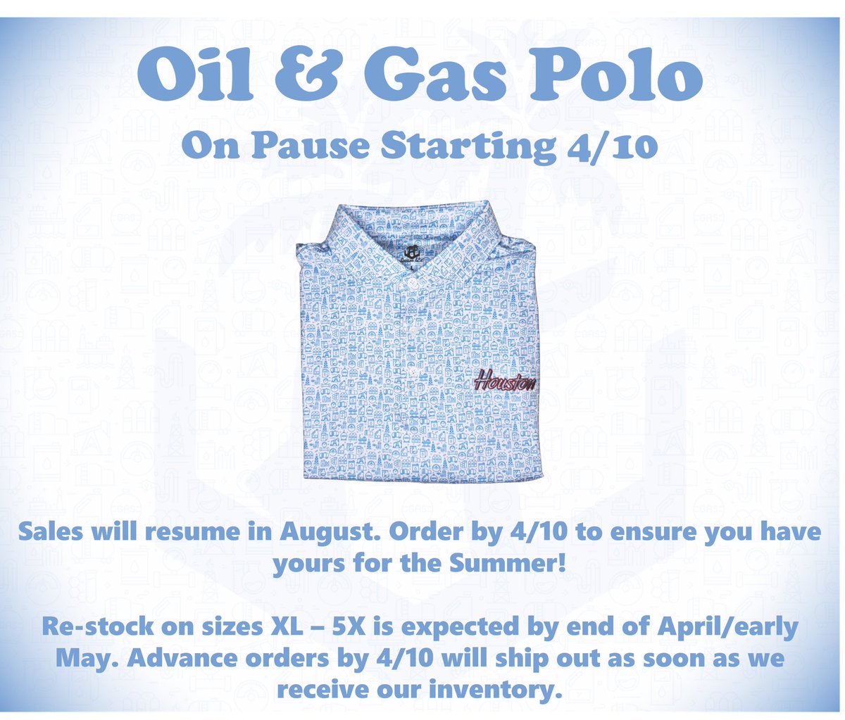 Section12X's tweet photo. 🚨Blue Gear Update🚨

Due to the nature of the blue program, we need to pause sales starting 4/10. Sales will resume in August.

We have a re-stock at the end of April on XL - 5X. Pre-orders by 4/10 ensures you don’t have to wait until August to receive!

https://t.co/1oXqMgvgyn https://t.co/RLNAPhxCqa