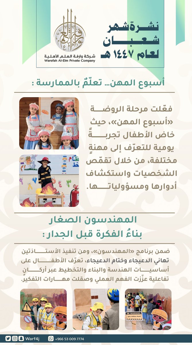 النشرة الشهرية لشركة وارفة العلم الأهلية
لشهر شعبان ١٤٤٧هـ
#وارفة_العلم_الأهلية