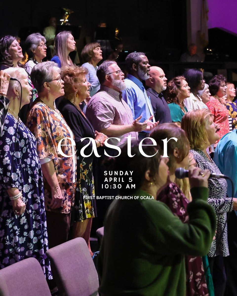 fbcocala's tweet photo. Join us as we celebrate our risen Savior this Easter Sunday at 10:30 AM!

Bring your family, invite a friend, and worship with us—we can’t wait to see you! https://t.co/Z67u1Ax1WQ