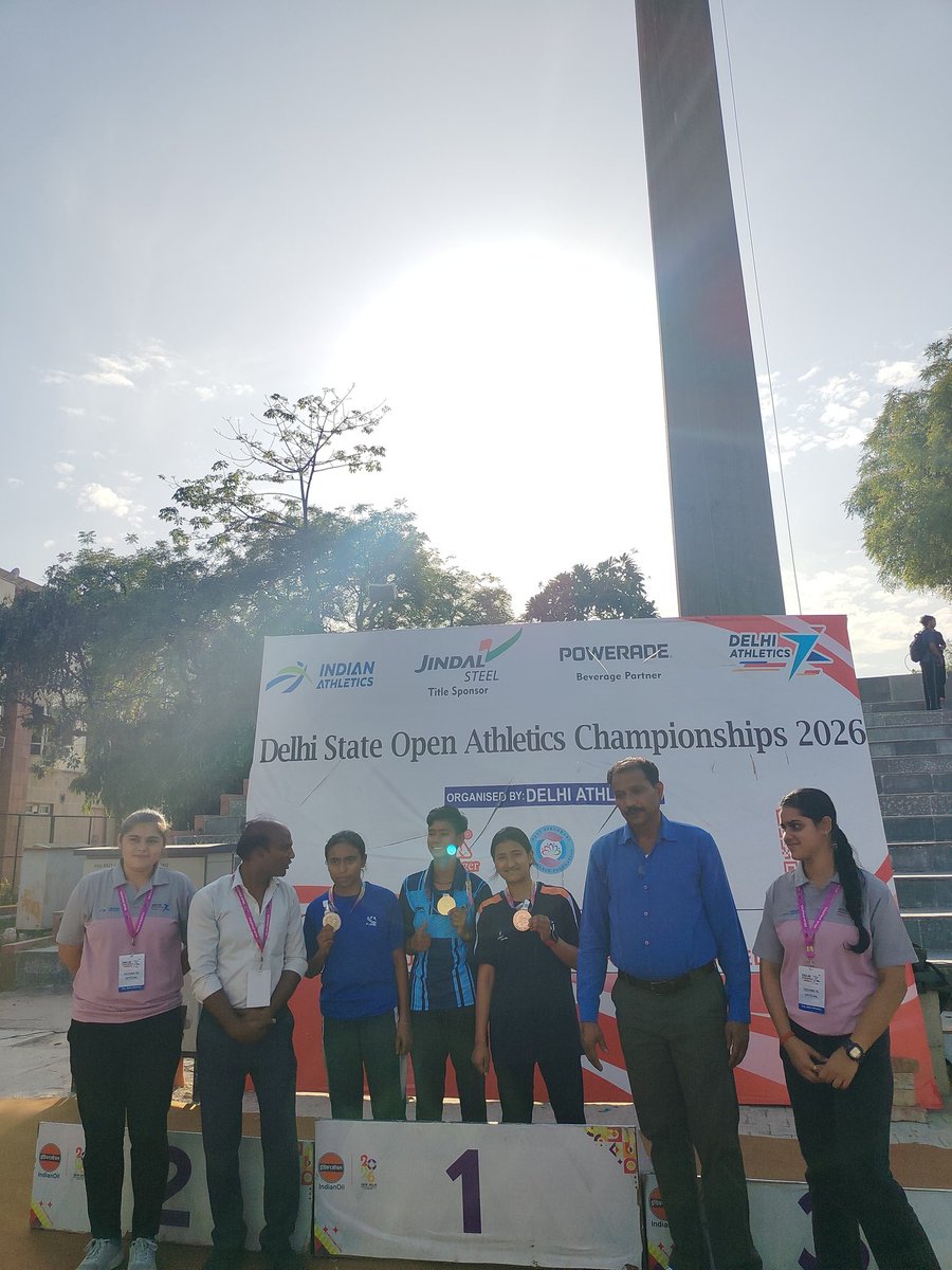 amodanand23's tweet photo. Miss Priyanka Bhowmick of KV NEHU Shillong won 2 Bronze medal in Delhi State Open Athelitics Championships 2026 in 100M Hurdles and 100M event Women U-20 Category.Many many congratulations 🎊 https://t.co/MdUVBQcbyF