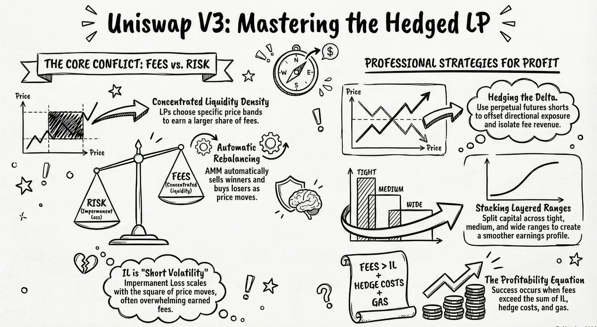 Liquidity Pools on Uniswap : Rising Does it Better #2

Most liquidity providers lose money.

On Uniswap V3, fees look attractive, but impermanent loss quietly eats them away.

The question is:
Can you isolate fee income from directional risk?

Over the past year, we’ve been