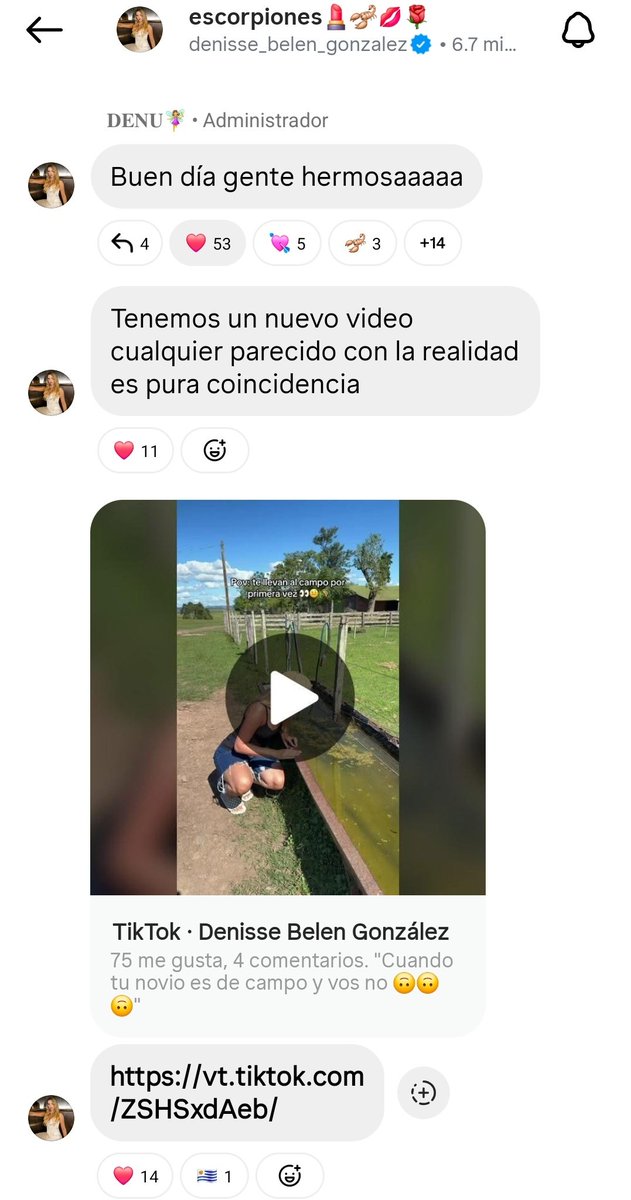 Denisse en su canal de difusión en Instagram 😂🤍

🔗vt.tiktok.com/ZSHSxdAeb/ ¡Vayan a ver el video si todavia no lo hicieron! 🫶🏻