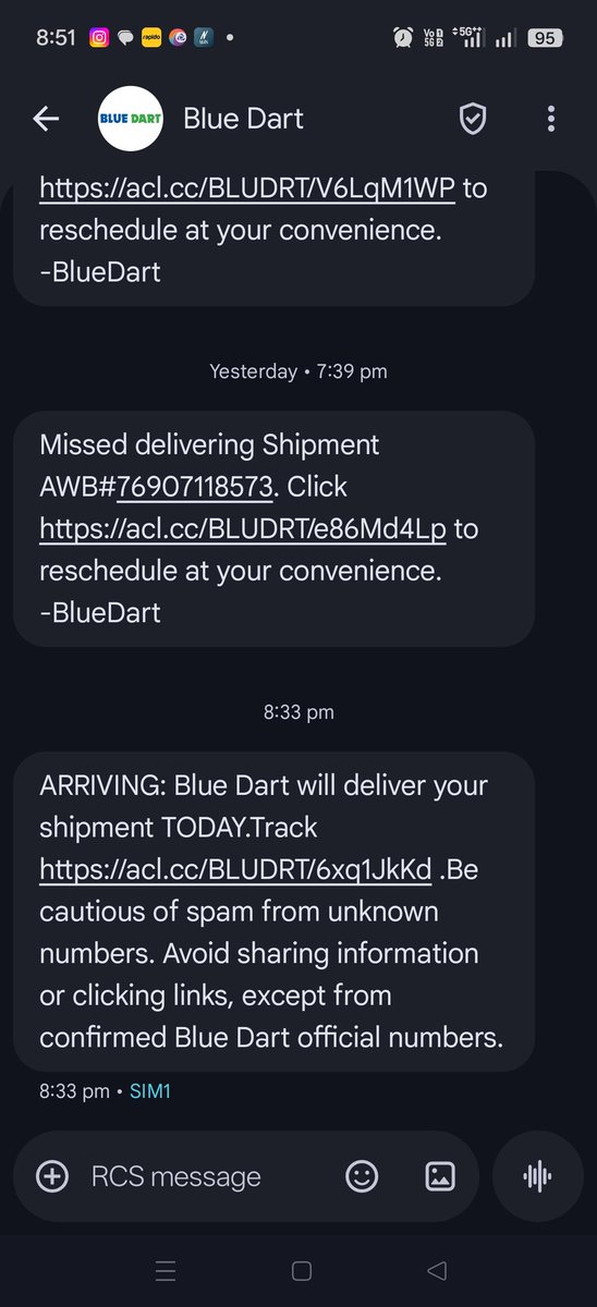 rajkhatri40's tweet photo. @BlueDart_ Out for delivery at 8.33 pm not delivered today also https://t.co/IeIeFIc5WX