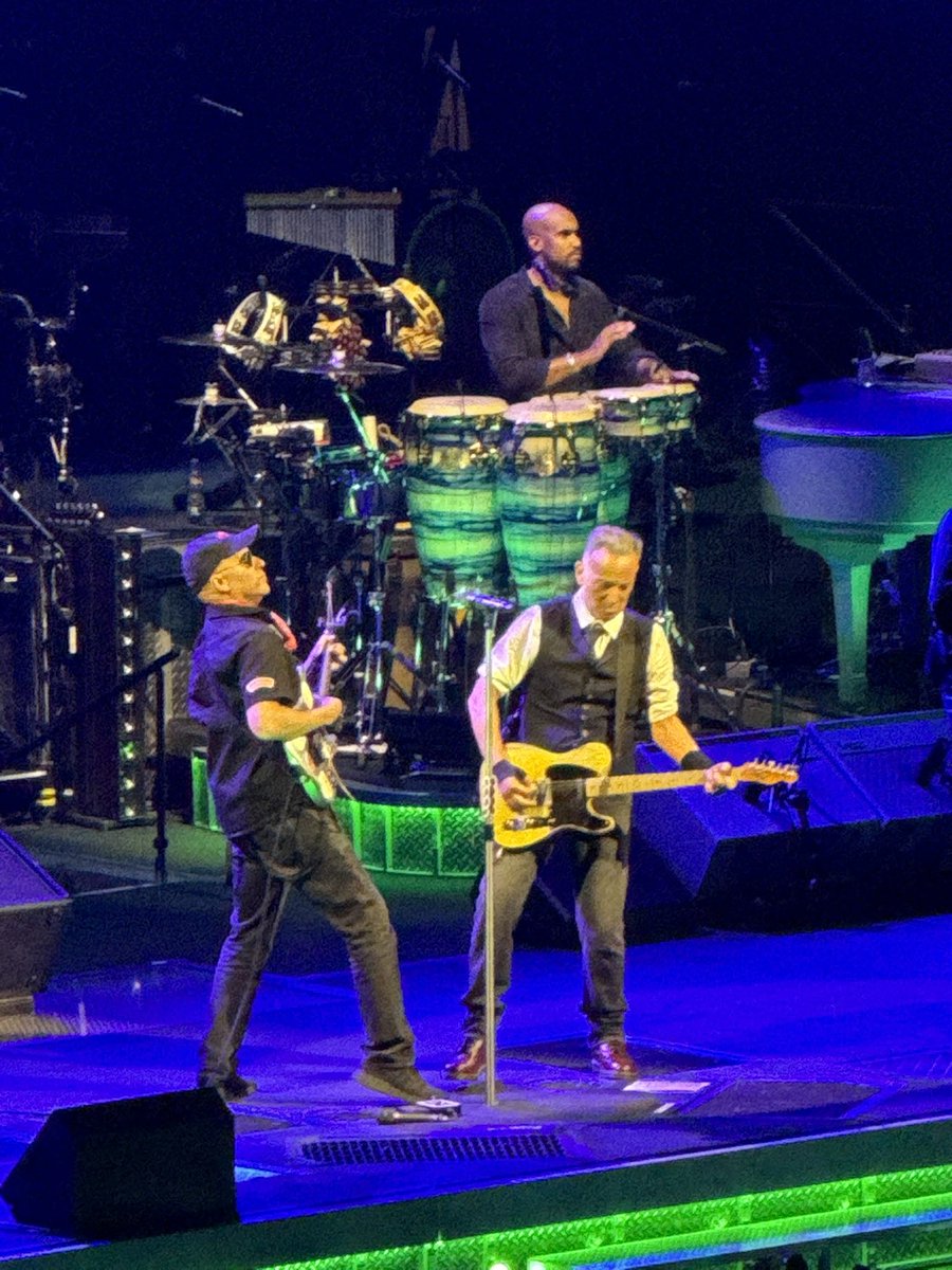 janericebye's tweet photo. The mighty mighty E Street and Tom Morello in Portland last night. Who’s the shriveled up prune? https://t.co/2kvsYOpFmH