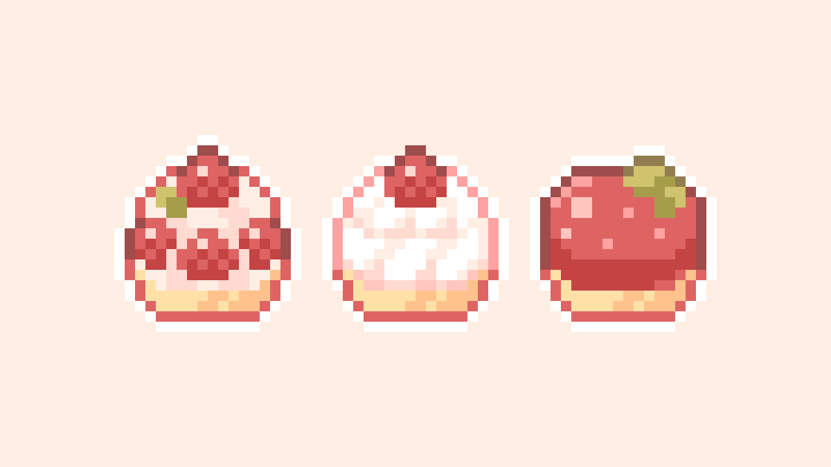0412sraim's tweet photo. 🍓🍰🌸🍩 #毎日ドット絵 #dotpict https://t.co/BQWYJw13pL