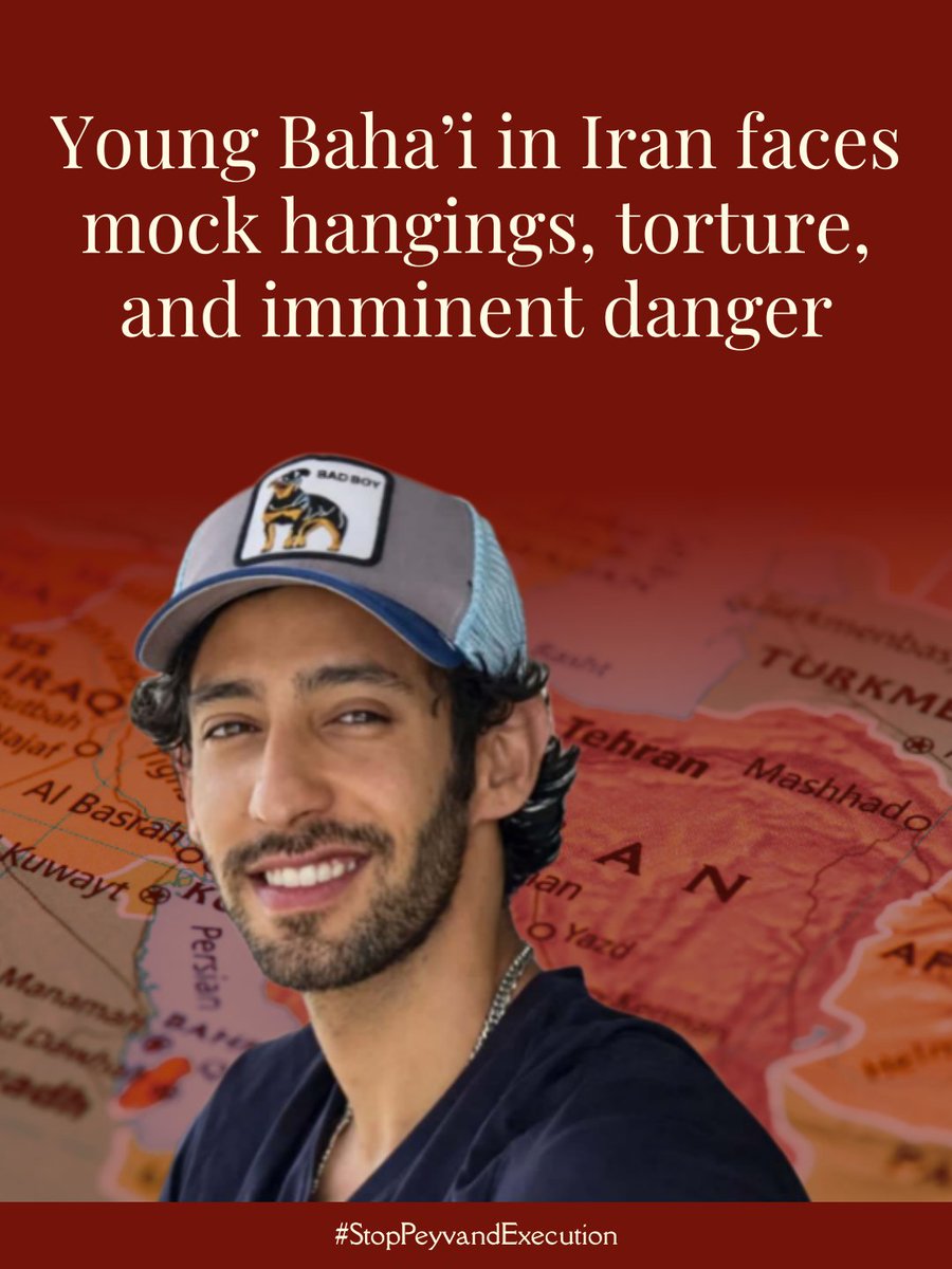 Rightsopaindia's tweet photo. Young #Baha’i in #Iran faces mock hangings, torture, and imminent danger. #BahaiRights #PeyvandNaimi #StopPeyvandExecution #SavePeyvandFromExecution https://t.co/z3bH3VQL05
