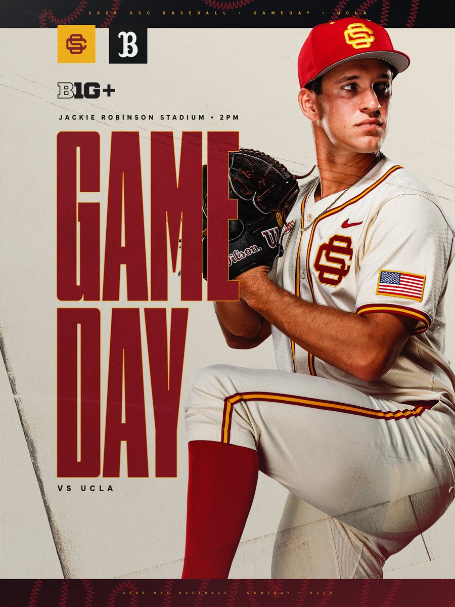 USC_Baseball's tweet image. Looking to even it up 😤🔒

⌚️ 2:00 pm
📍 Jackie Robinson Stadium
🆚 UCLA
📺 B1G+ bigtenplus.com/en-int/livestr…

#FightOn x #GameDay